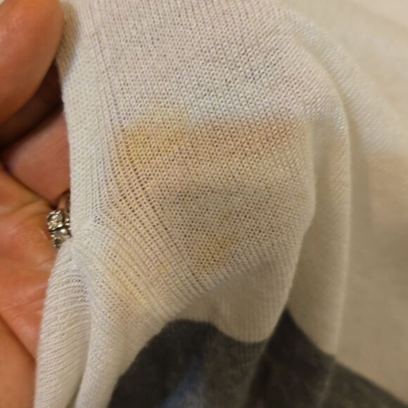 Lululemon Poncho Viscose Cashmere Blend Colorblock White Grey s - Picture 7 of 7